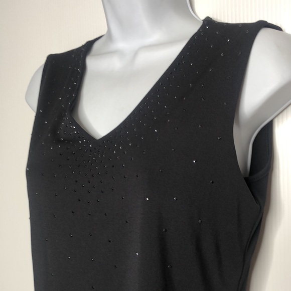 Ann Taylor Black Sequinced Sleeveless Tank Top SP - Picture 4 of 8